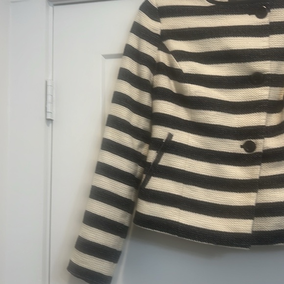 The Limited navy and off white striped tweed style jacket  size XS. - Picture 4 of 10